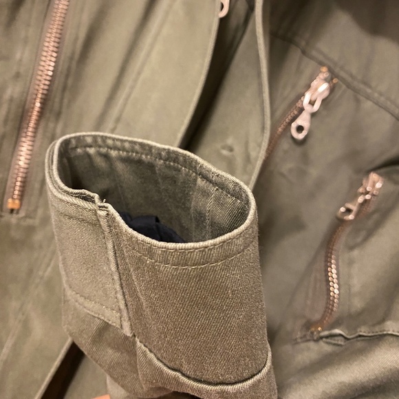 ERDEM x H&M Men Pile Lined Cotton Parka Khaki Green Coat Jacket, size M - Picture 5 of 7